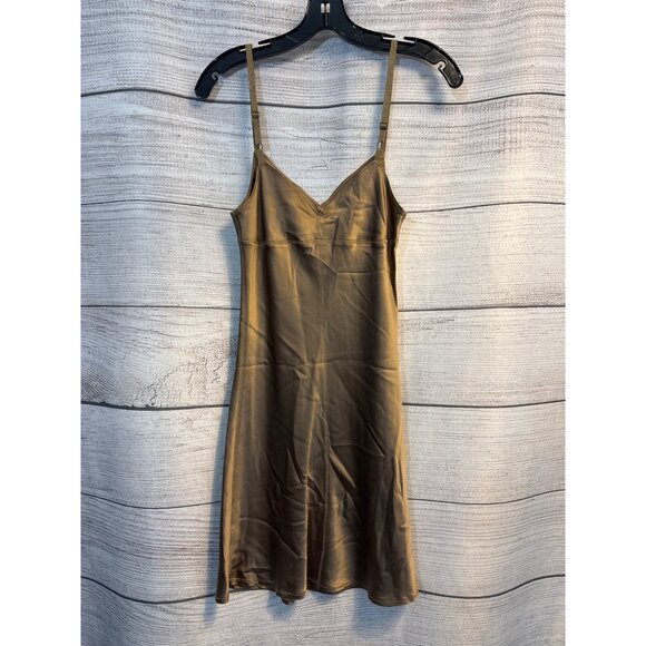 Brochu Walker Brown Satin Slip Dress Size P/XS - Picture 2 of 3